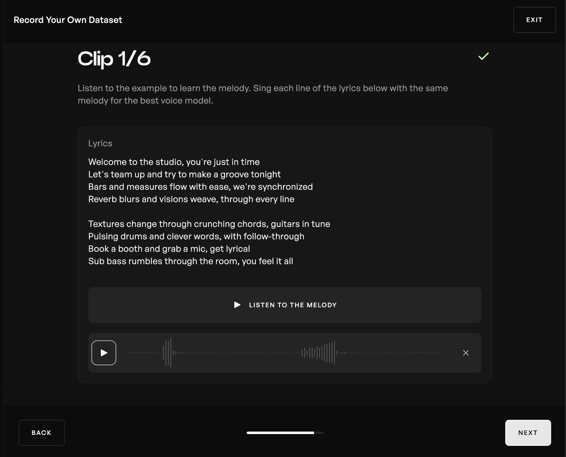 Voice clip recording process