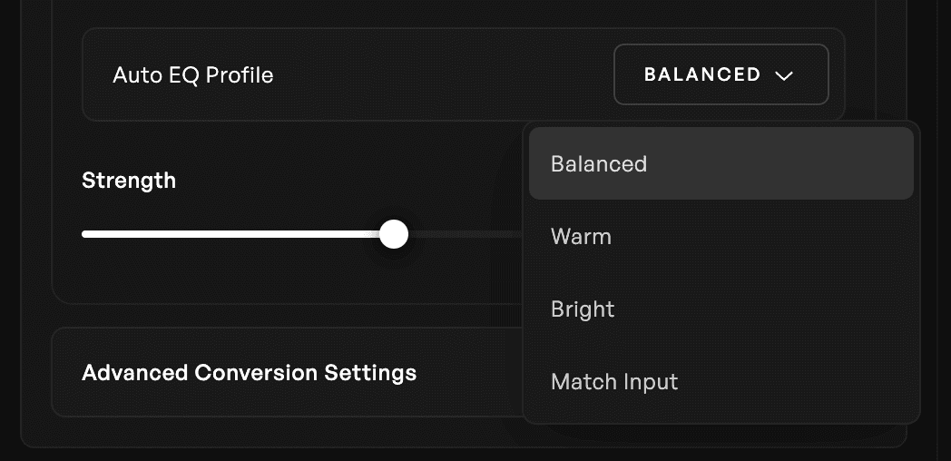 Vocal EQ settings