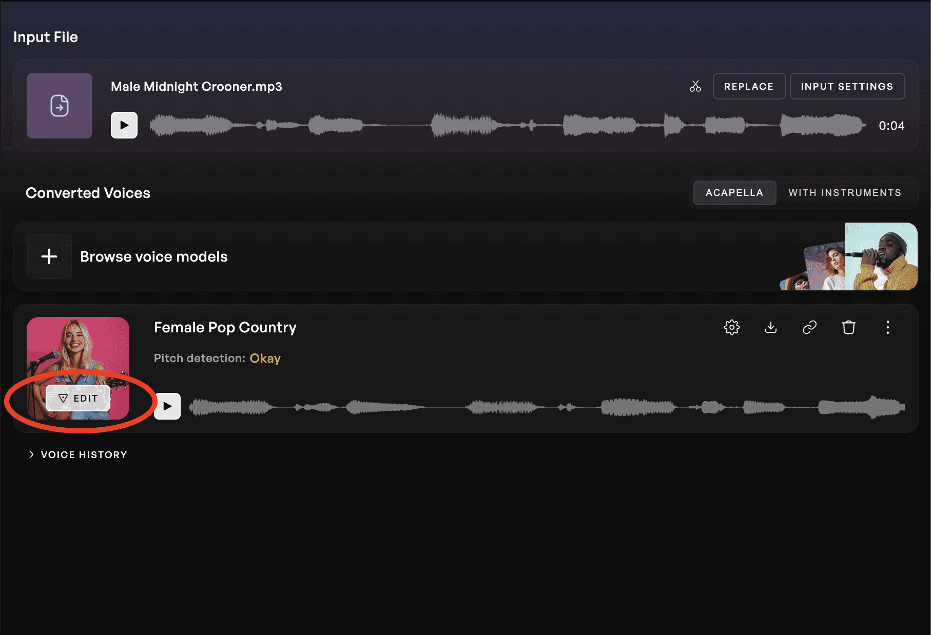 Select your voice