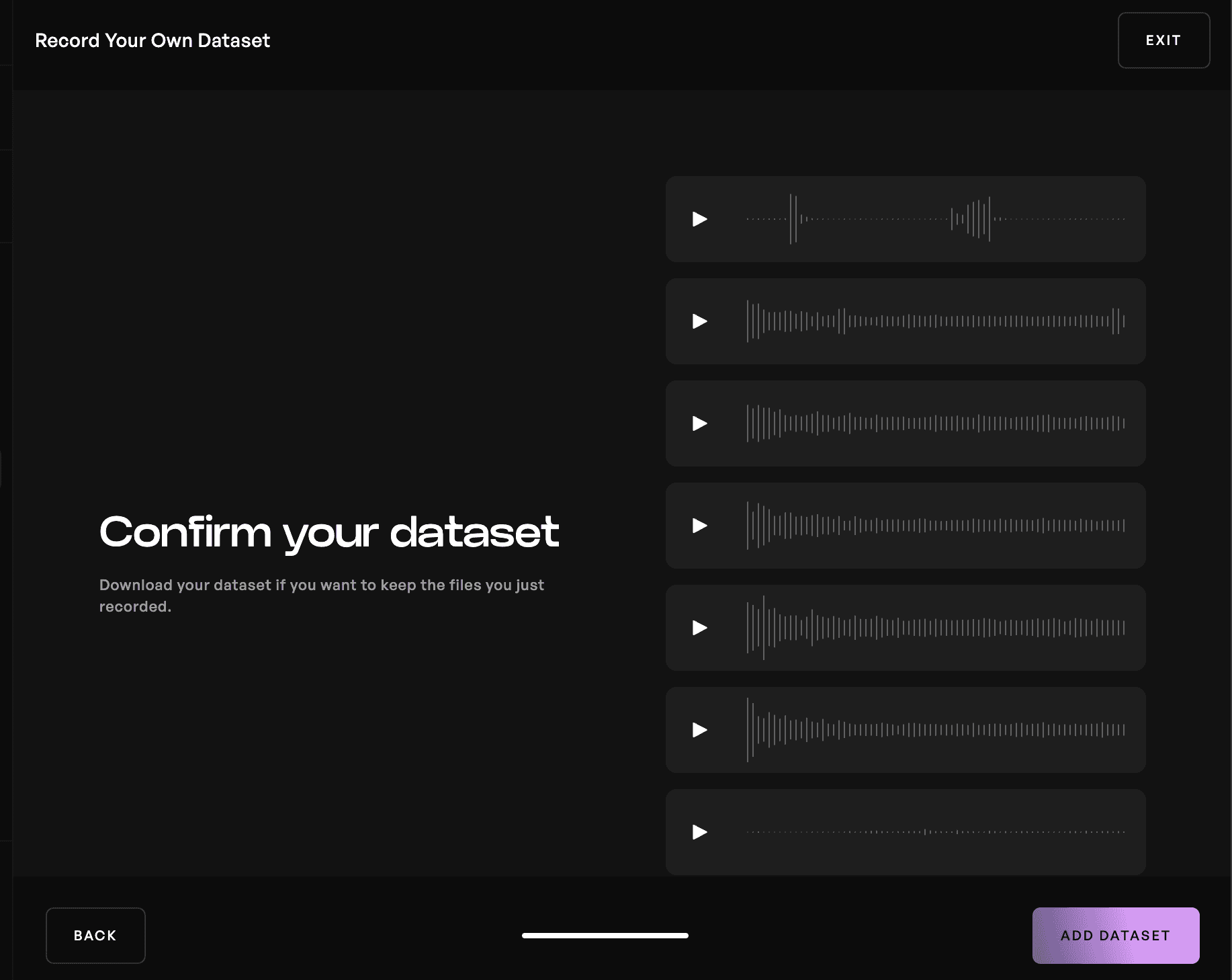 Confirm your dataset