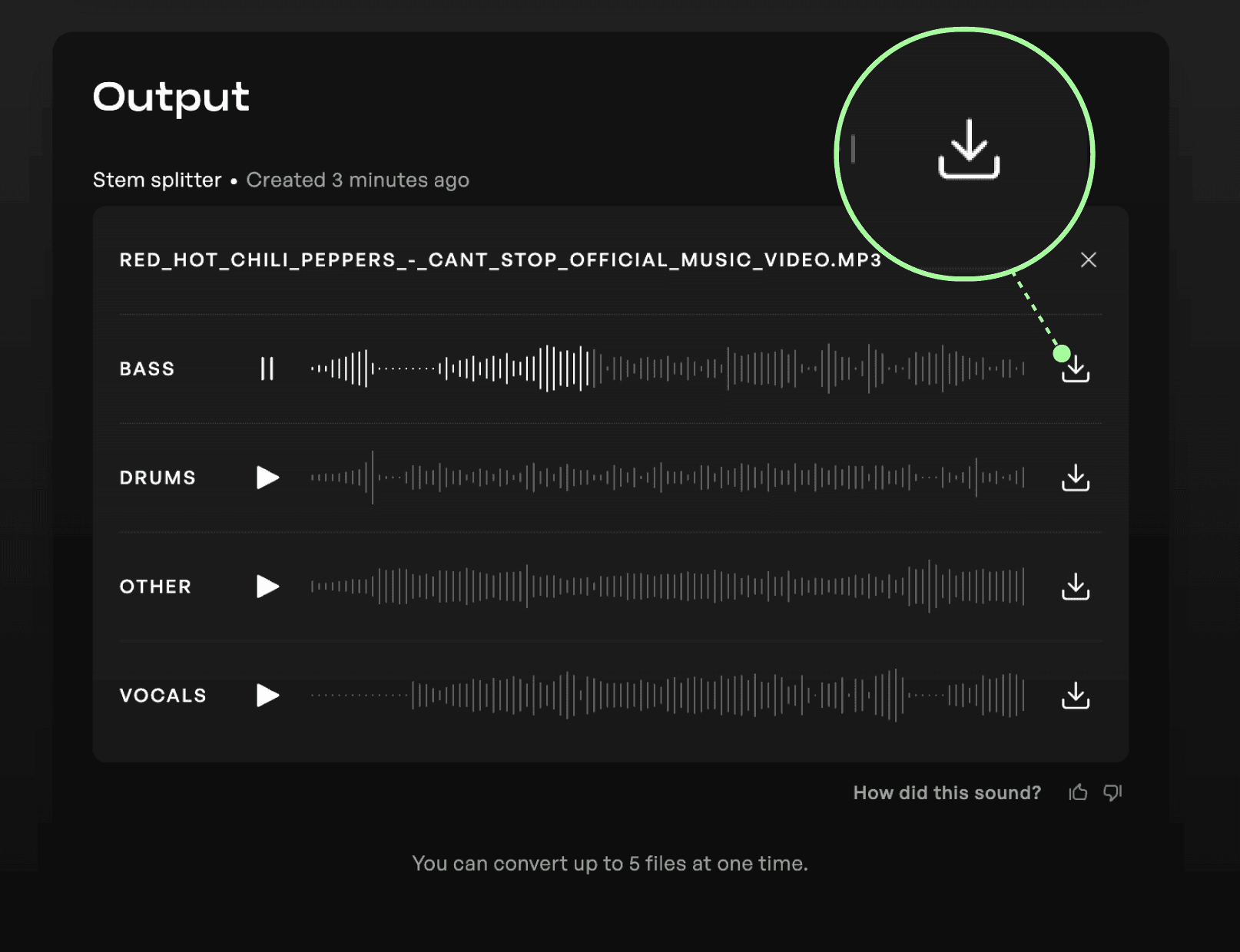 Descarga tus stems