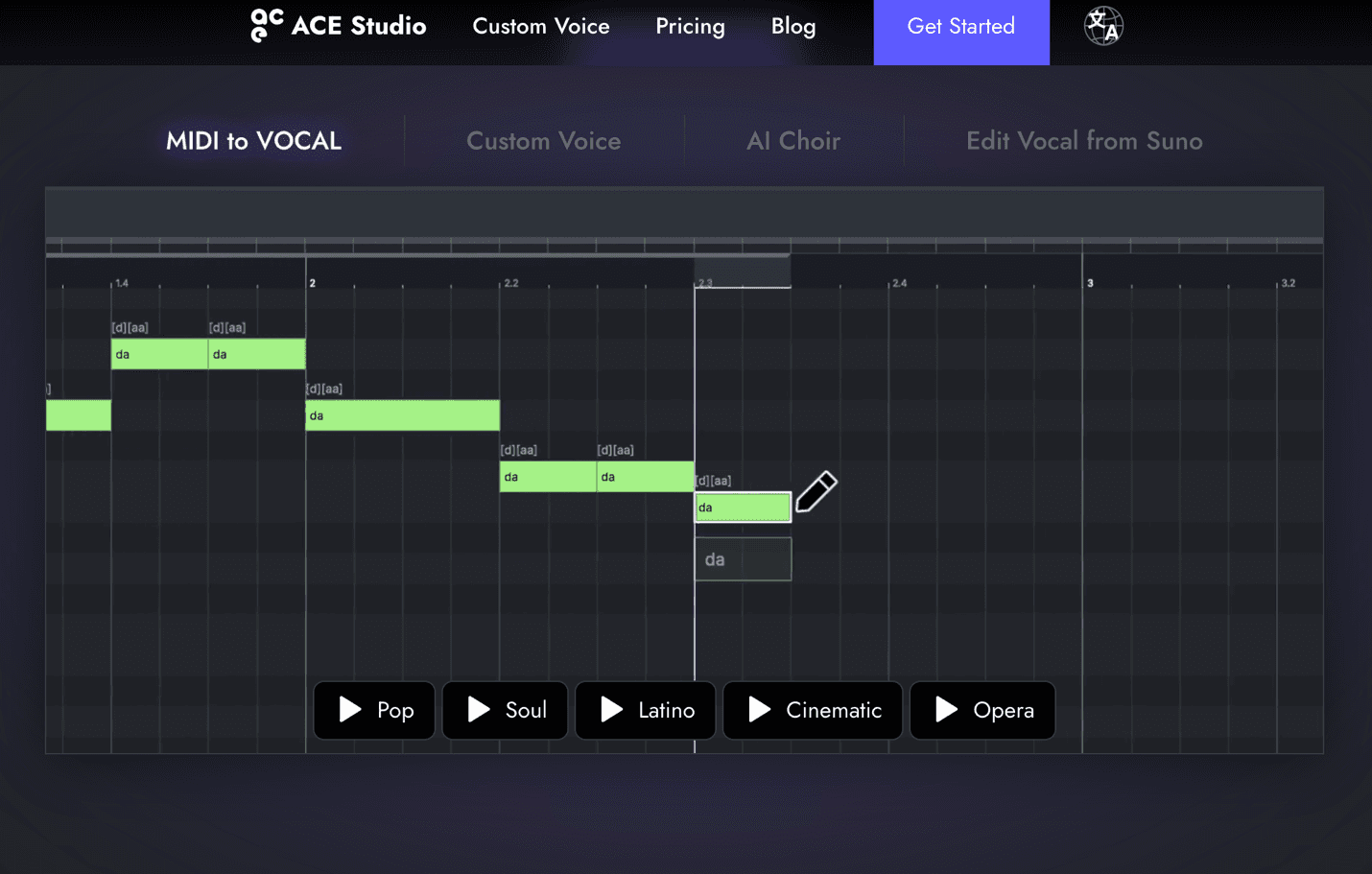 ACE Studio interface